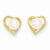 14k Yellow Gold 5mm Freshwater Cultured Pearl Heart Post Earrings