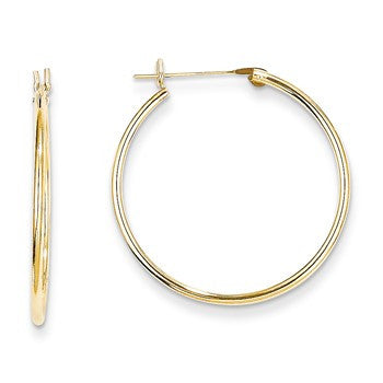 14k Yellow Gold 1.25mm Hoop Earrings