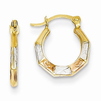 14k Tri-color Hoop Earrings