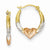 14k Tri-color Heart Hoop Earrings