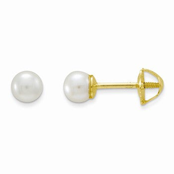 14k Yellow Gold Cultured Pearl Earrings