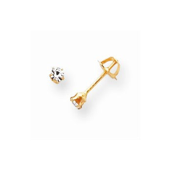 14k Yellow Gold 2.25mm CZ Earrings