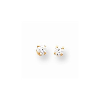 14k Yellow Gold 2.75mm CZ Screw Back Earrings