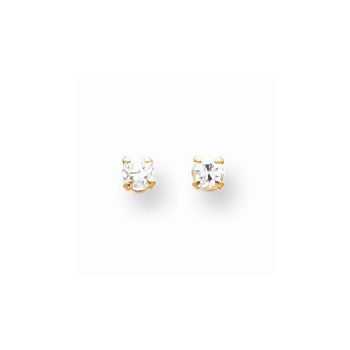 14k Yellow Gold 2.75mm CZ Post Earrings