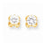 14k Yellow Gold 6.5mm CZ Post Earrings