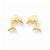 14k Yellow Gold Satin Dolphin Earrings