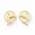 14k Yellow Gold Dolphin In Circle Earrings