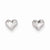 14k White Gold Small Puffed Heart Earrings