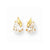 14k Yellow Gold 8x5 Pear CZ with Leaf Post Earrings