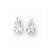 14k White Gold 8x5 Pear CZ with Leaf Post Earrings