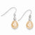 14k White Gold Pink Cultured Pearl Dangle Earrings