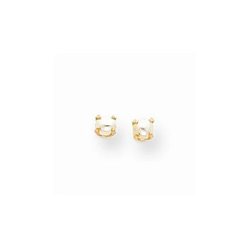 14k Yellow Gold Baby Cultured Pearl Earrings