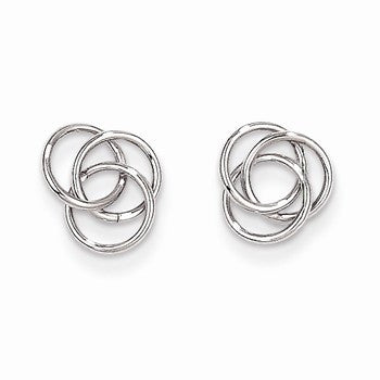 14k White Gold Love Knot Earrings