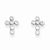 14k White Gold CZ Cross Post Earrings
