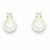 14k Yellow Gold Cultured Pearl with CZ Earrings