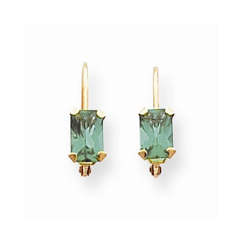 14k Green Gold Synthetic Stone Earrings