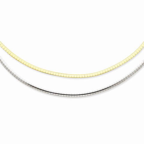 14K Yellow Gold Reversible Omega Necklace