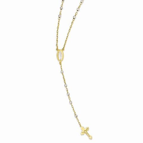 14K Two-Tone Rosary Necklace