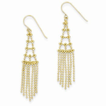 14k Yellow Gold Beaded Earrings