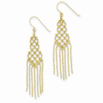 14k Yellow Gold Bead Chain Earrings