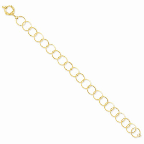 14K Yellow Gold Circle Chain Bracelet