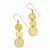 14k Yellow Gold 3-Tier Circle Drop Dangle Earring, Jewelry Earrings