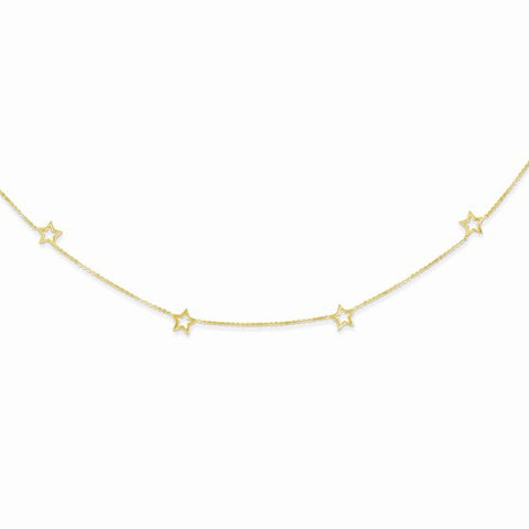 14K Yellow Gold Star Necklace