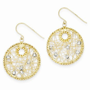 14k Two-tone Circle Dangle Earrings