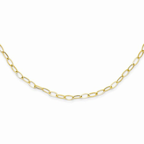 14K Yellow Gold Oval Link Necklace