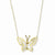 14K Yellow Gold & Rhodium Yellow & Rhodium Butterfly Necklace