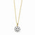 14K Yellow Gold Black & White Swarovski Crystals Round Pendant On Necklace