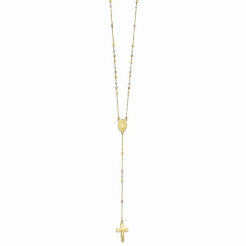 14K Yellow Gold Beads Rosary Necklace