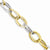 14K White and Yellow Gold Polished & Textured Hollow Bracelet