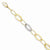 14K White and Yellow Gold Polished and Textured Hollow Bracelet