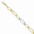 14K White and Yellow Gold Polished and Textured Hollow Bracelet