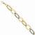 14K White and Yellow Gold Polished and Textured Hollow Bracelet