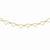 14K Yellow Gold Oval Cable Open Flat Hearts Necklace