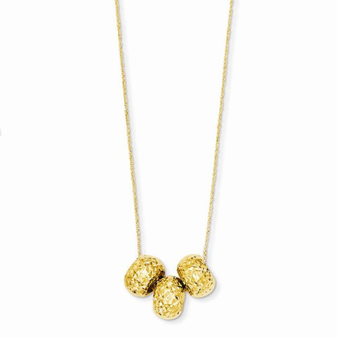 14K Yellow Gold Ropa Diamond-Cut Beads Necklace