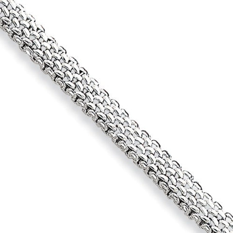 14K White Gold Polished Mesh Bracelet