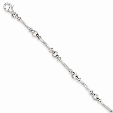 14K White Gold Polished Fancy Bracelet