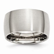 Stainless Steel 12mm Brushed Wedding Band