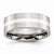 Stainless Steel Sterling Silver Inlay Flat 8mm Polished Wedding Band