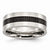 Stainless Steel Black Carbon Fiber Flat 8mm Polished Wedding Band