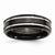 Stainless Steel Black IP-plated Grooved and Polished 7mm Wedding Band