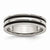 Stainless Steel 6mm Grooved and Black Rubber Wedding Band