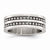 Stainless Steel 8mm Double Row Beaded Polished & Brushed Wedding Band