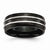 Stainless Steel 8mm Black IP-plated Polished & Brushed Wedding Band