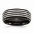 Stainless Steel Striped 8mm Black IP-plated Polished & Brushed Wedding Band