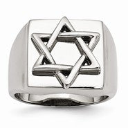 Stainless Steel Star of David Ring