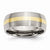 Stainless Steel & 14k Yellow Inlay 8mm Brushed Wedding Band